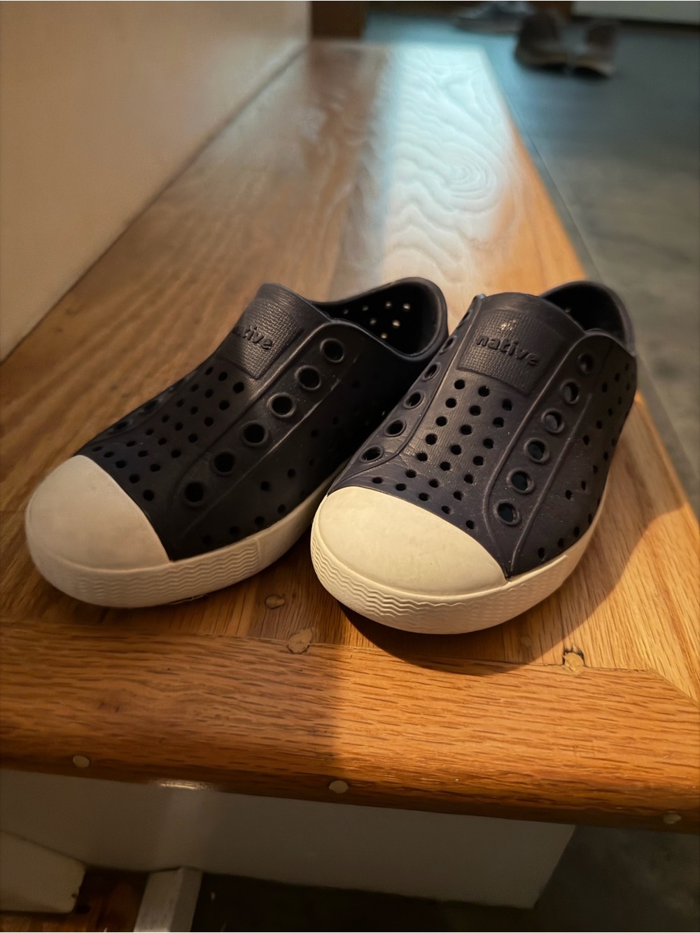Native Kids Water Shoe in Navy and White Slip-On